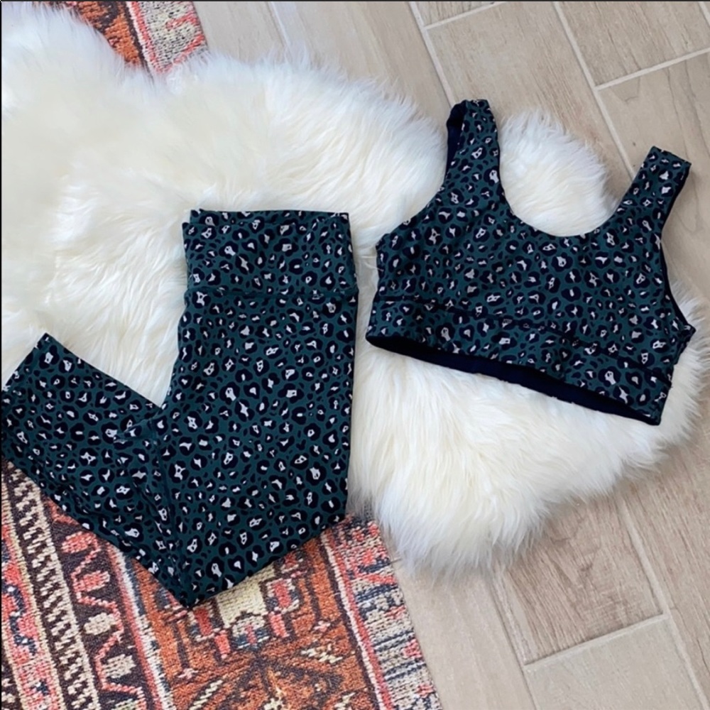Fabletics Leopard Leggings + top 2 pc set XL XXL